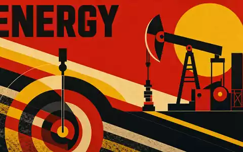 Diamondback Energy US25278X1090 Öl Sektor als geometrisches Bauhaus Poster mit dem Text ENERGY dargestellt - Foto: THN