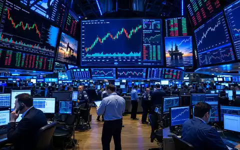 Diamondback Energy Aktie US25278X1090 an der NASDAQ mit Energie Sektor Charts auf dem Trading Floor - Foto: THN