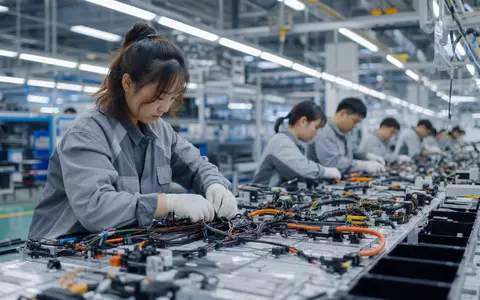 Aptiv plc JE00B783TY65 zeigt Kabelbaumfertigung in einer modernen globalen Automobilzulieferer Produktionsanlage weltweit - Foto: THN