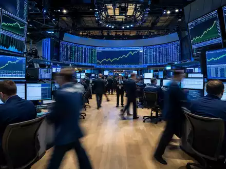 NASDAQ-Handelssaal mit Technologiesektor-Charts zeigt aktiven Börsenhandel von Arista Networks Inc. ISIN US0404131064 - Foto: THN