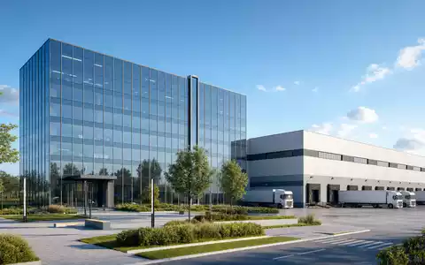 Architektur-Render zeigt modernes Bürohochhaus und Logistikzentrum, thematisch verknüpft mit DKSH Holding AG, ISIN CH0012684657, Marktexpansionsanbieter - Foto: THN
