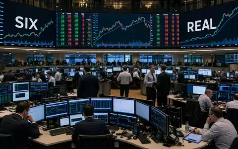 PSP Swiss Property AG (CH0011037469) notiert an der Börse, gezeigt als belebter Handelssaal mit Kurscharts - Foto: THN