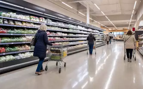 Tesco plc (ISIN GB00BLGZ9862) betreibt Supermärkte, hier ein realistischer Blick auf ein Regal-Verkaufsgebiet - Foto: THN