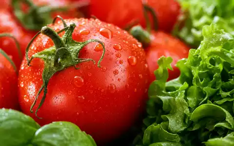 Tesco plc (ISIN GB00BLGZ9862) verkauft frische Lebensmittel, hier als Makroaufnahme von Tomaten und Salatblättern gezeigt - Foto: THN