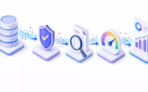 Experian plc (ISIN IE00B19NLV48) veranschaulicht die gesamte Wertschöpfungskette der Bonitätsprüfung als isometrische 3D-Illustration - Foto: THN
