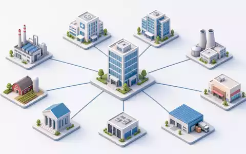 Investor AB (ISIN SE0015811963) illustriert als isometrisches 3D-Diagramm einer breit diversifizierten industriellen Beteiligungsstruktur mehrerer Sektoren - Foto: THN