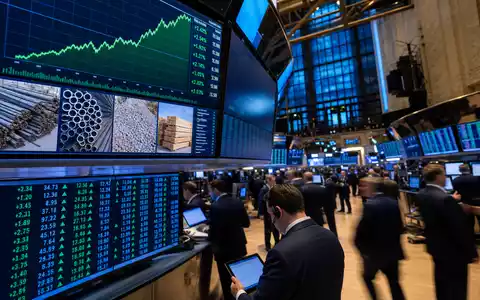 CRH plc (ISIN IE0001827041) notiert an der NYSE, dargestellt in diesem Börsen-Editorial mit Handelssaal-Charts - Foto: THN