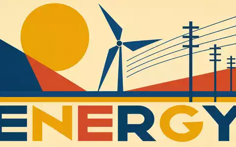 Engie SA (FR0000125307) symbolisiert die europäische Energiewende, dargestellt im geometrischen Bauhaus-Poster-Stil mit Schriftzug ENERGY - Foto: THN