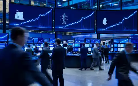 Börsen-Editorialfoto eines Trading-Floors mit Energiecharts, redaktionell zu A2A S.p.A., ISIN IT0001233417, FTSE-MIB-Versorger - Foto: THN