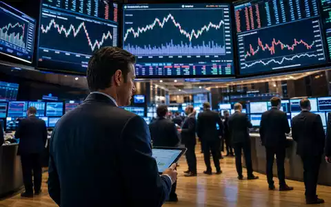 Börsen-Editorialfoto vom Handelssaal der Borsa Italiana zeigt Umfeld der FinecoBank S.p.A., ISIN IT0000072170, mit Finanzcharts - Foto: THN