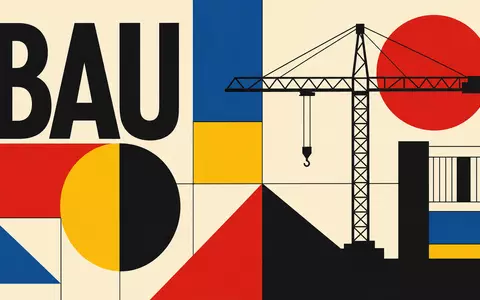 Bauhaus-Poster mit geometrischen Formen symbolisiert ACS Actividades de Construcción y Servicios S.A. (ES0167050915) - Foto: THN
