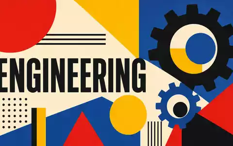 IMI plc GB00B1905F76 inspiriert ein geometrisches Bauhaus-Poster mit bunten Zahnrädern und Ingenieur-Schriftzug - Foto: THN