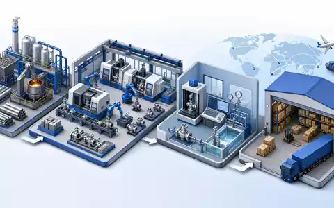 IMI plc GB00B1905F76 illustriert eine isometrische Wertschöpfungskette von Rohstoffverarbeitung bis zur globalen Distribution - Foto: THN