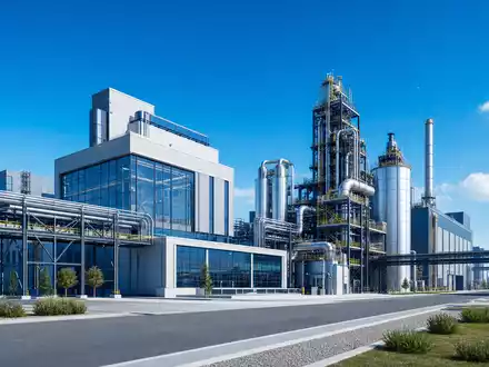 Architektur-Render einer modernen Industrieanlage, symbolisch für The Weir Group plc, ISIN GB0009633180, erstellt - Foto: THN