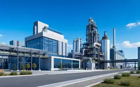 Architektur-Render einer modernen Industrieanlage, symbolisch für The Weir Group plc, ISIN GB0009633180, erstellt - Foto: THN