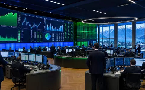 Georg Fischer AG CH0001752309 dargestellt im Börsen-Editorial mit Trading-Floor und industriellen Sektor-Charts im Hintergrund - Foto: THN