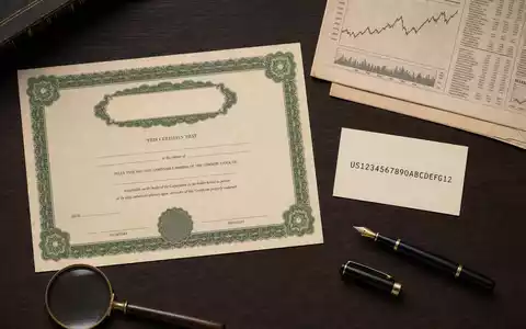 Wendel SE FR0000120966 zeigt ein Flatlay mit Aktienzertifikat, ISIN-Karte, Füllfederhalter und Finanzzeitung auf Holztisch - Foto: THN
