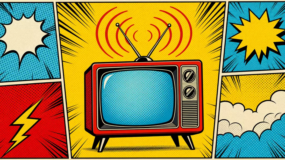 Pop-Art Comic Fernseher Sendewellen ITV plc GB0033986497
