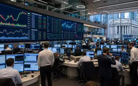 Börsen-Editorial mit Trading-Floor und Getränkesektor-Charts repräsentiert die Notierung von Britvic plc, ISIN GB00B0N8QD54 - Foto: THN