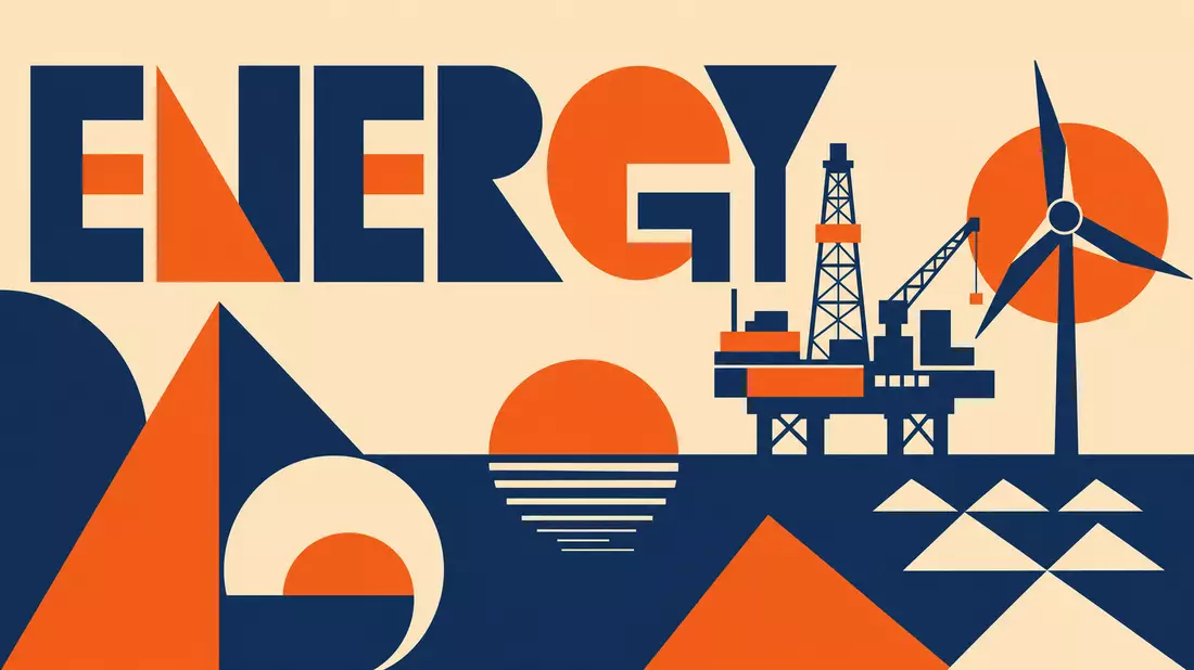 Bauhaus-Poster mit geometrischen Formen und Schriftzug ENERGY