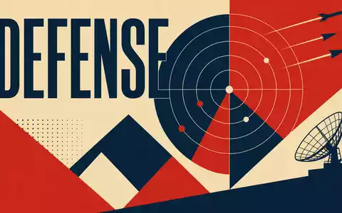 QinetiQ Group plc (ISIN GB00B0WMWD03) wird geometrisch als Bauhaus-Poster mit Radar- und Verteidigungsmotiven dargestellt - Foto: THN