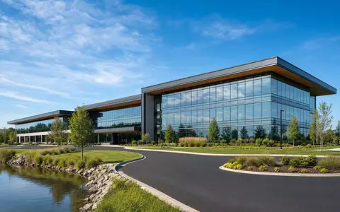 FirstEnergy Corp. modernes Glas Stahl Hauptgebäude als Architektur Render in Ohio ISIN US3377381088 - Foto: THN