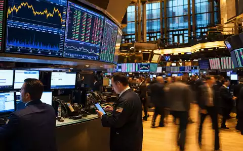 FirstEnergy Corp. Börsen Editorial des NYSE Handelssaals mit Versorgersektorcharts und Händlern ISIN US3377381088 - Foto: THN