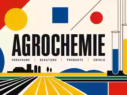 FMC Corp. Bauhaus-Poster AGROCHEMIE mit Primärfarben Reagenzgläsern und Feldreihen ISIN US3024913036 geometrisch - Foto: THN