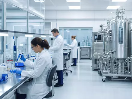 Fotorealistisches Pharma-Labor zeigt Eli Lilly and Company mit ISIN US5324571083 in moderner Forschungsumgebung symbolisch - Foto: THN