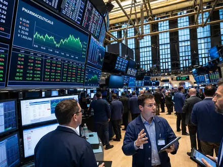 Editorial-Foto vom NYSE-Handelssaal illustriert Eli Lilly and Company, ISIN US5324571083, als gelistetes Pharmaunternehmen dort - Foto: THN
