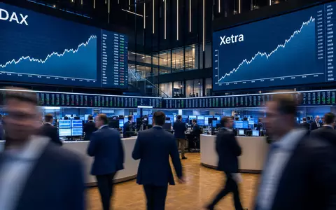 Editorial-Foto eines Börsenparketts mit DAX- und Xetra-Charts verweist auf die Notierung E.ON SE DE000ENAG999 - Foto: THN