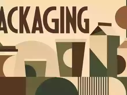 Geometrisches Bauhaus-Poster mit stilisierten Bechern und Kartons symbolisiert das Kerngeschäft von Huhtamäki Oyj (FI0009000459) - Foto: THN