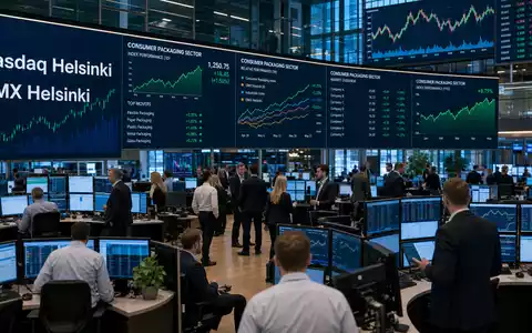 Trading-Floor-Editorial mit Sektor-Charts zeigt das Handelsumfeld von Huhtamäki Oyj (FI0009000459) an der Nasdaq Helsinki - Foto: THN