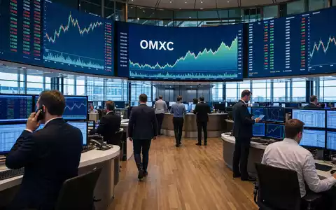 Börsen-Editorial zeigt Handelsraum der Nasdaq Kopenhagen wo Jyske Bank A/S DK0010307958 notiert wird - Foto: THN