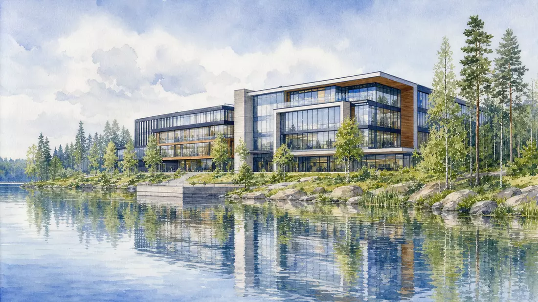 Aquarell Bürogebäude Espoo, Valmet Oyj FI4000074984, Nasdaq Helsinki OMX
