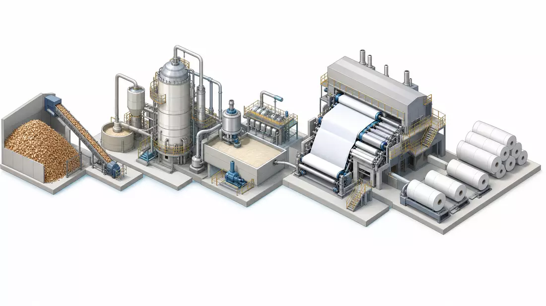 Isometrisches Diagramm Papierproduktion, Valmet Oyj FI4000074984 Nasdaq Helsinki