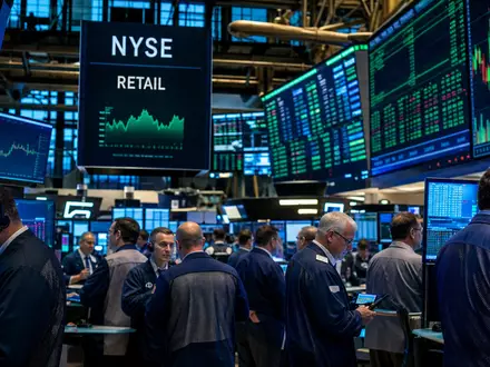 Börsen-Editorialfoto vom Trading-Floor mit Einzelhandels-Charts symbolisiert den Börsenhandel der Aktie Lowe's Companies, ISIN US5486611073 - Foto: THN