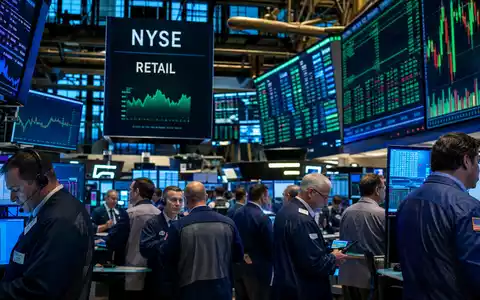 Börsen-Editorialfoto vom Trading-Floor mit Einzelhandels-Charts symbolisiert den Börsenhandel der Aktie Lowe's Companies, ISIN US5486611073 - Foto: THN