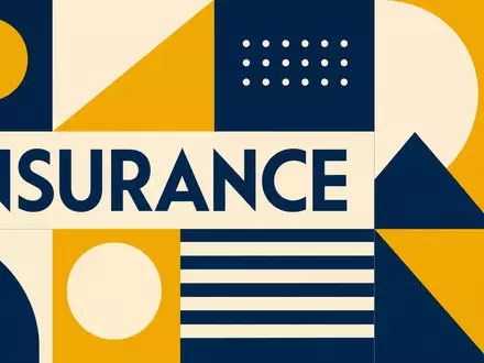 Marsh & McLennan (ISIN US5717481023) als geometrisches Bauhaus-Poster mit dem Sektor-Schriftzug INSURANCE gestaltet - Foto: THN