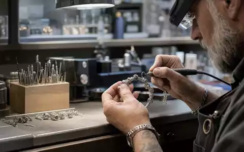 Pandora A/S (DK0060252690) fertigt Schmuck handwerklich, Silberarmband wird in moderner Werkstatt sorgfÀltig poliert und veredelt - Foto: THN