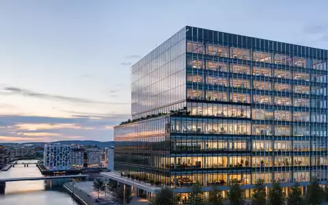 Architektur-Render eines Bürohochhauses steht sinnbildlich für die Konzernstruktur von Tryg A/S, ISIN DK0060636678 - Foto: THN