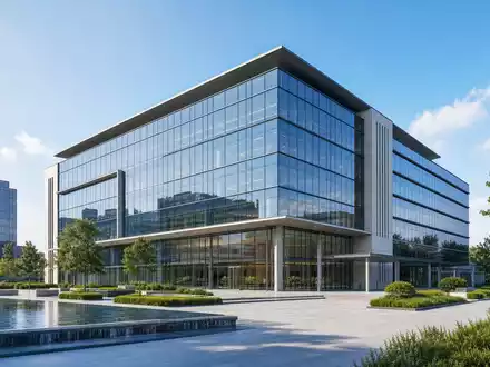 Architektur-Render eines modernen Bürogebäudes repräsentiert Sydbank A/S, dänische Bankengruppe mit ISIN DK0010311471 - Foto: THN