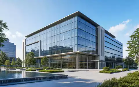 Architektur-Render eines modernen Bürogebäudes repräsentiert Sydbank A/S, dänische Bankengruppe mit ISIN DK0010311471 - Foto: THN