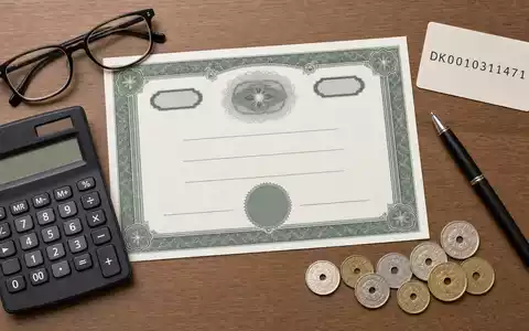 Flatlay mit Aktienzertifikat und ISIN-Karte DK0010311471 symbolisiert eine Kapitalanlage in Sydbank A/S - Foto: THN