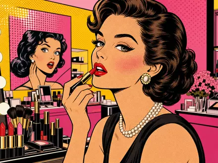 Diese Pop-Art-Comicszene einer Schminksituation spiegelt die kreative Markenwelt von L'Oréal S.A. (FR0000120321) wider - Foto: THN