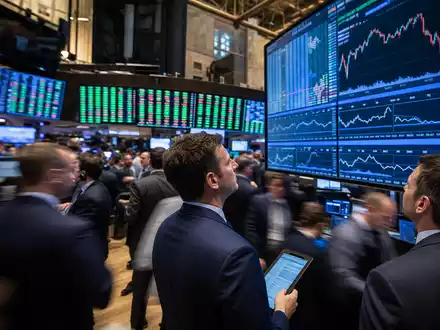 Börsen-Editorial zeigt NYSE-Handelsfläche mit Gesundheitsdaten und symbolisiert Aktienhandel von Johnson & Johnson, ISIN US4781601046 - Foto: THN