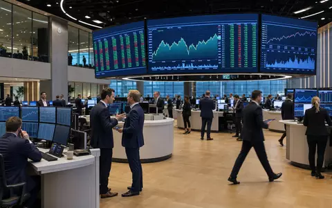 Jyske Bank A/S (DK0010307958) notiert an Nasdaq Copenhagen, hier als belebter Handelsraum mit OMXC-Charts dargestellt - Foto: THN