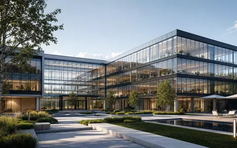 Architektur-Render eines Glasbüros, passend zum Hauptsitz von GN Store Nord A/S (DK0010272632), Nasdaq-notiert - Foto: THN