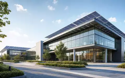 Architektonisches Render eines nachhaltigen Firmengebäudes veranschaulicht die Zentrale von Tomra Systems ASA NO0005668905 - Foto: THN