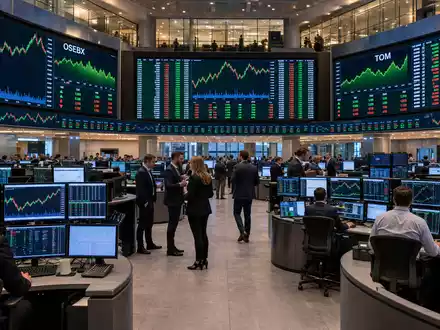 Editorial-Aufnahme eines Börsenparketts symbolisiert den Handel der Tomra Systems ASA NO0005668905 Aktie an der Börse - Foto: THN